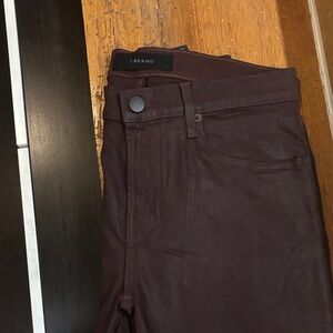 J Brand Mens waxed Denim in maroon/brick red. size 32 regular